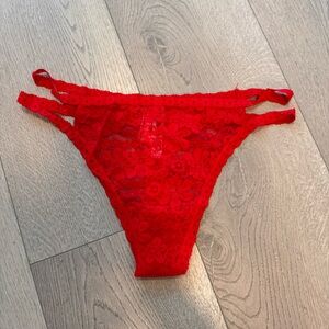 BNWT VS Pink Lace Thong XL